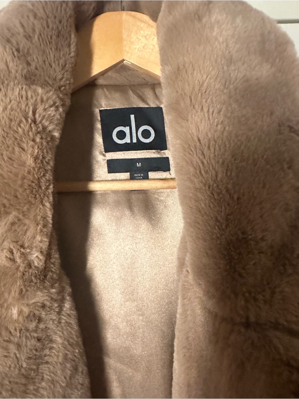 ALO YOGA Oversized Faux-Fur Trench in Toasted Almond - Picture 3 of 7